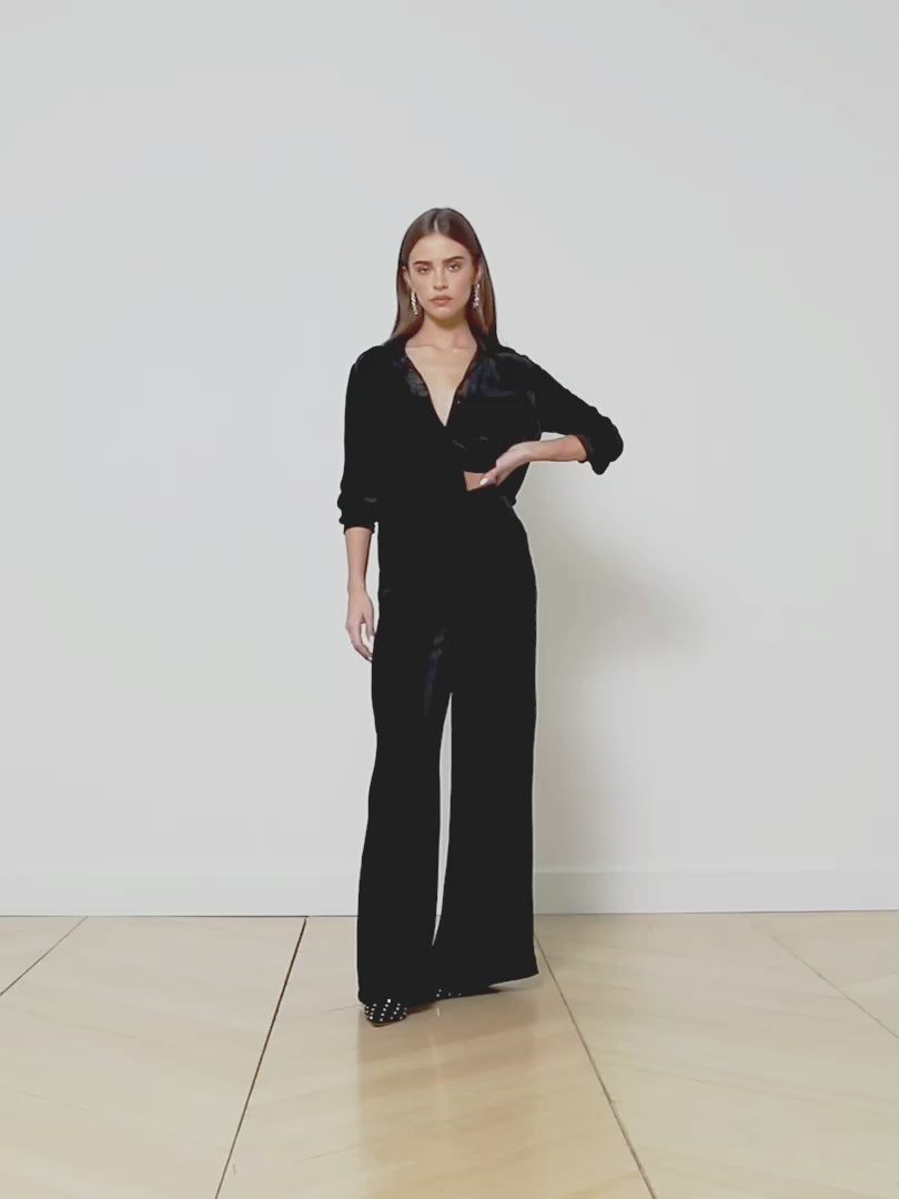 Pilar Velvet Wide-Leg Pant pant L'AGENCE Sale