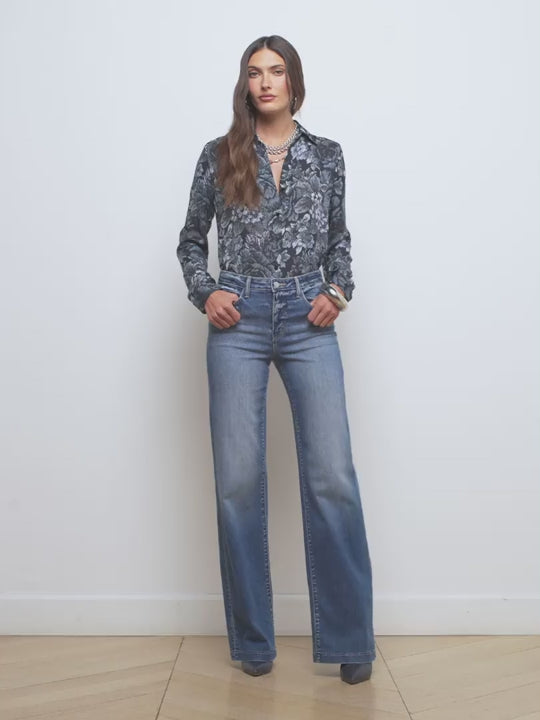 L'AGENCE - Clayton Wide-Leg Jean in Hampton