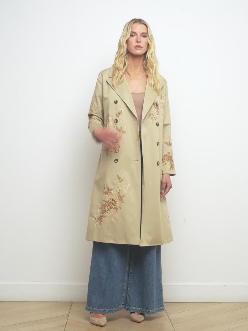 Venus Embroidered Trench Coat coat L'AGENCE