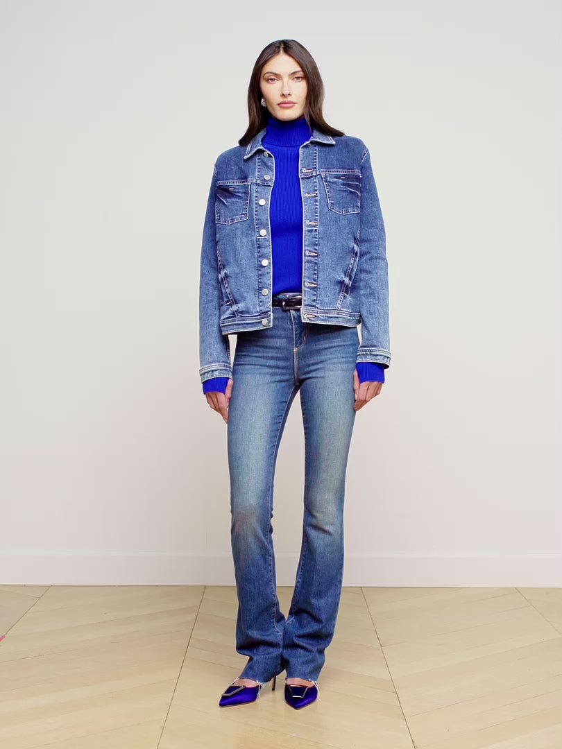 L'AGENCE Shuri Denim Jacket in Rowan