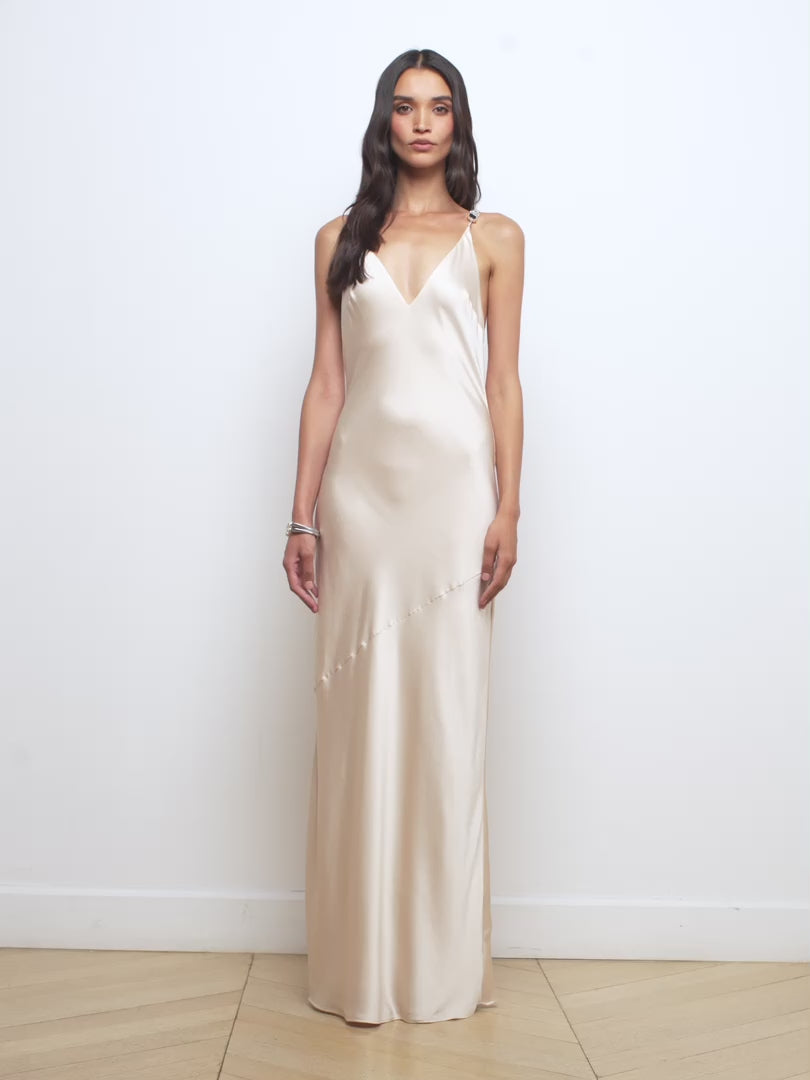 Saint Crystal Strap Gown dress L'AGENCE