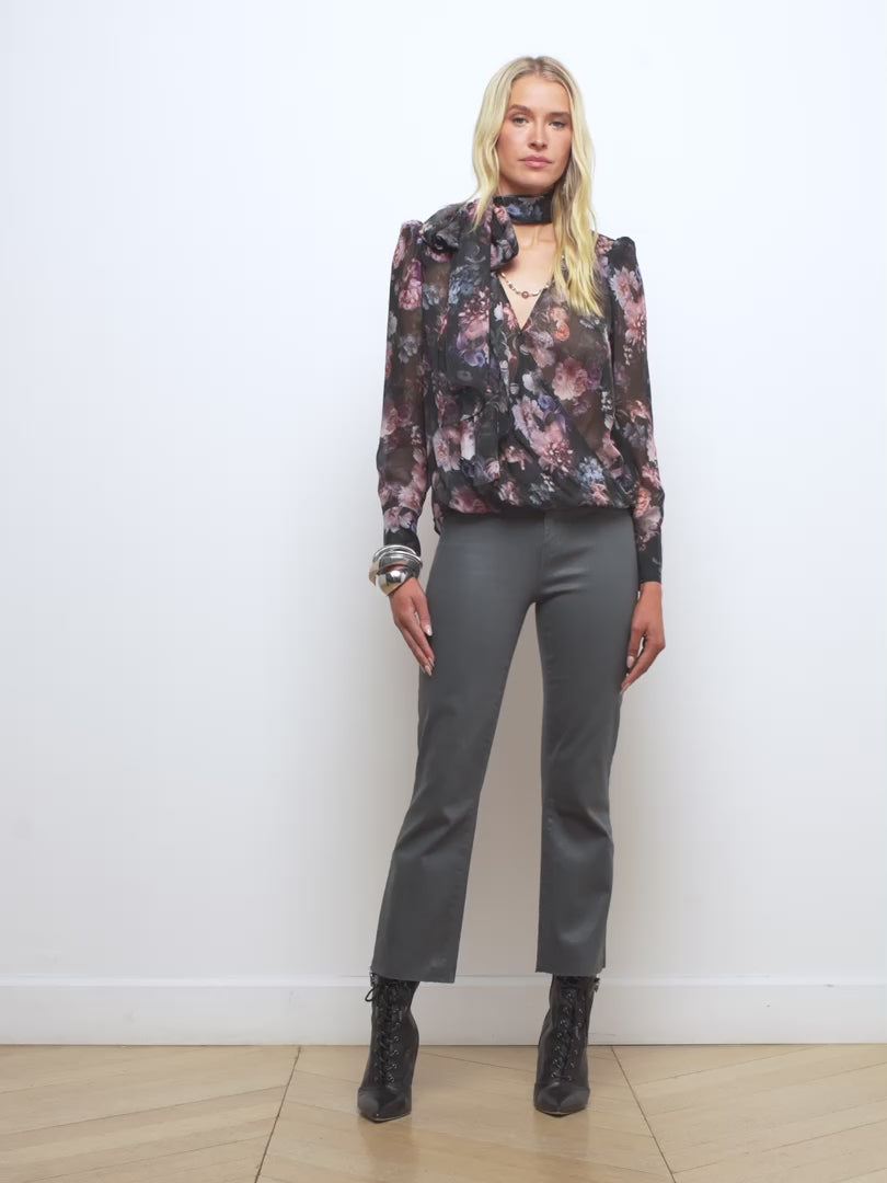 Cambria Silk Tie-Neck Blouse blouse L'AGENCE Sale