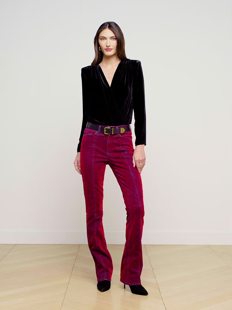 ZARA NEW HIGH WAISTED PANTS WITH BELT MAROON RED SIZES: XS, S