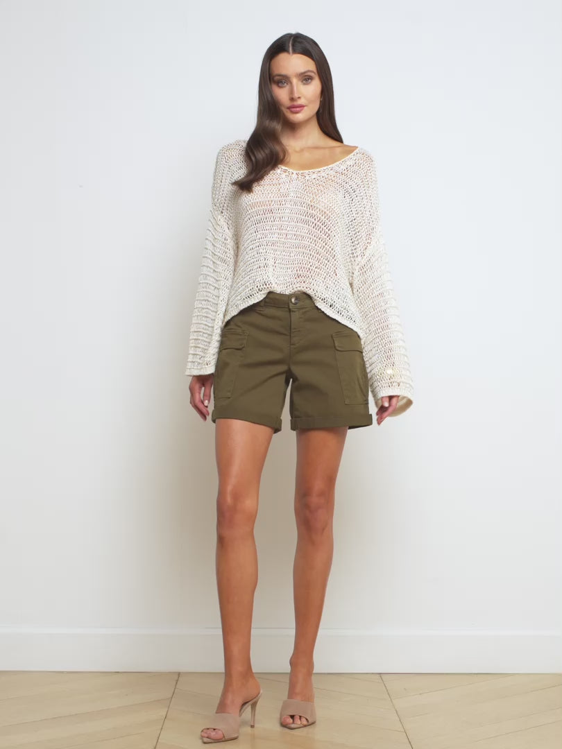 Abel Stretch-Cotton Short short L'AGENCE Sale