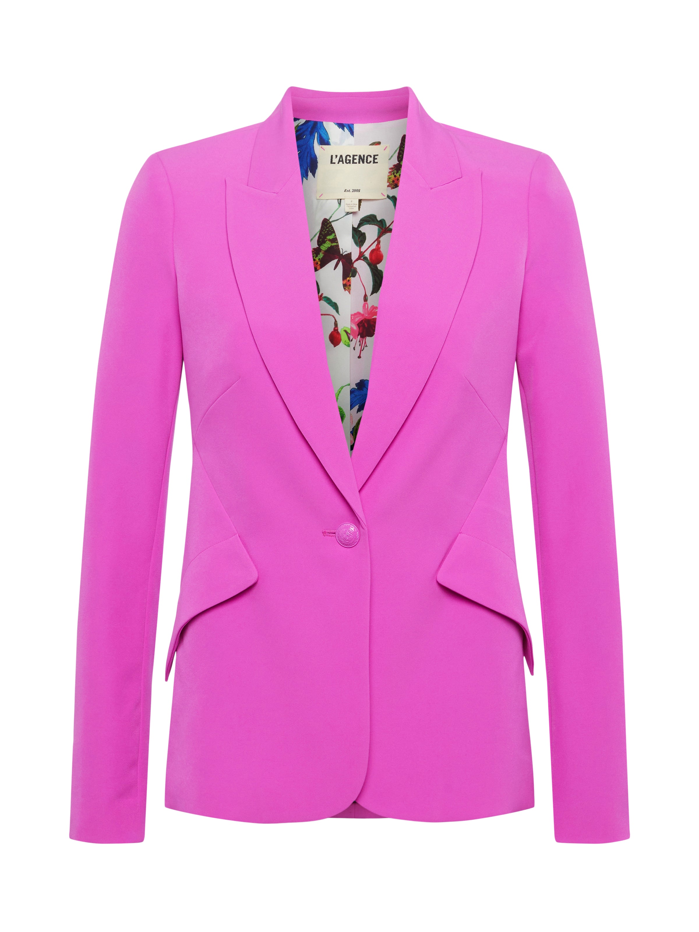 L'AGENCE Chamberlain Blazer in Bright Violet/Large Botanical