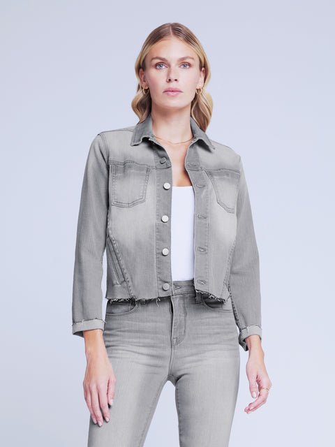L'agence Women's Janelle Stretch Denim Jacket - Bogota - Size Medium