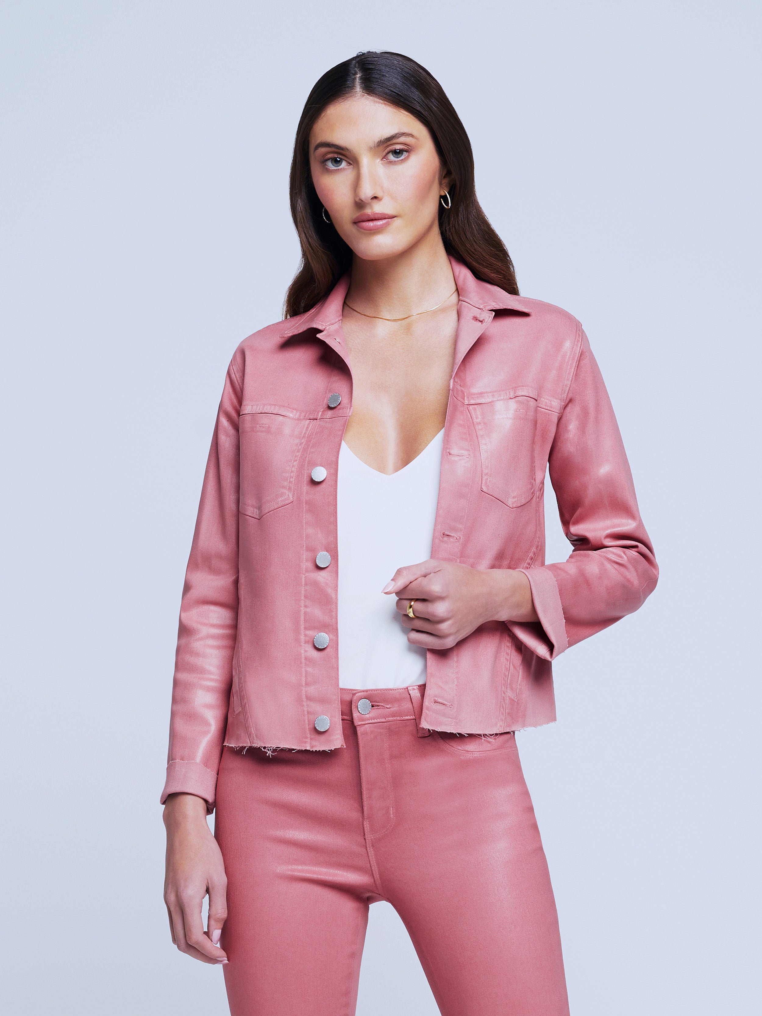 Dusty rose 2024 leather jacket