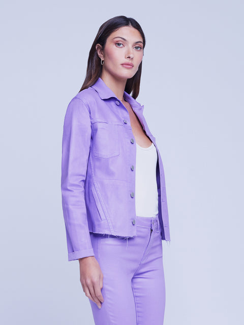 Formal Wear Ladies Purple Denim Jacket