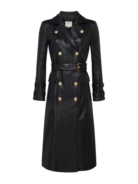 Celina Leather Trench Coat coat L'AGENCE   