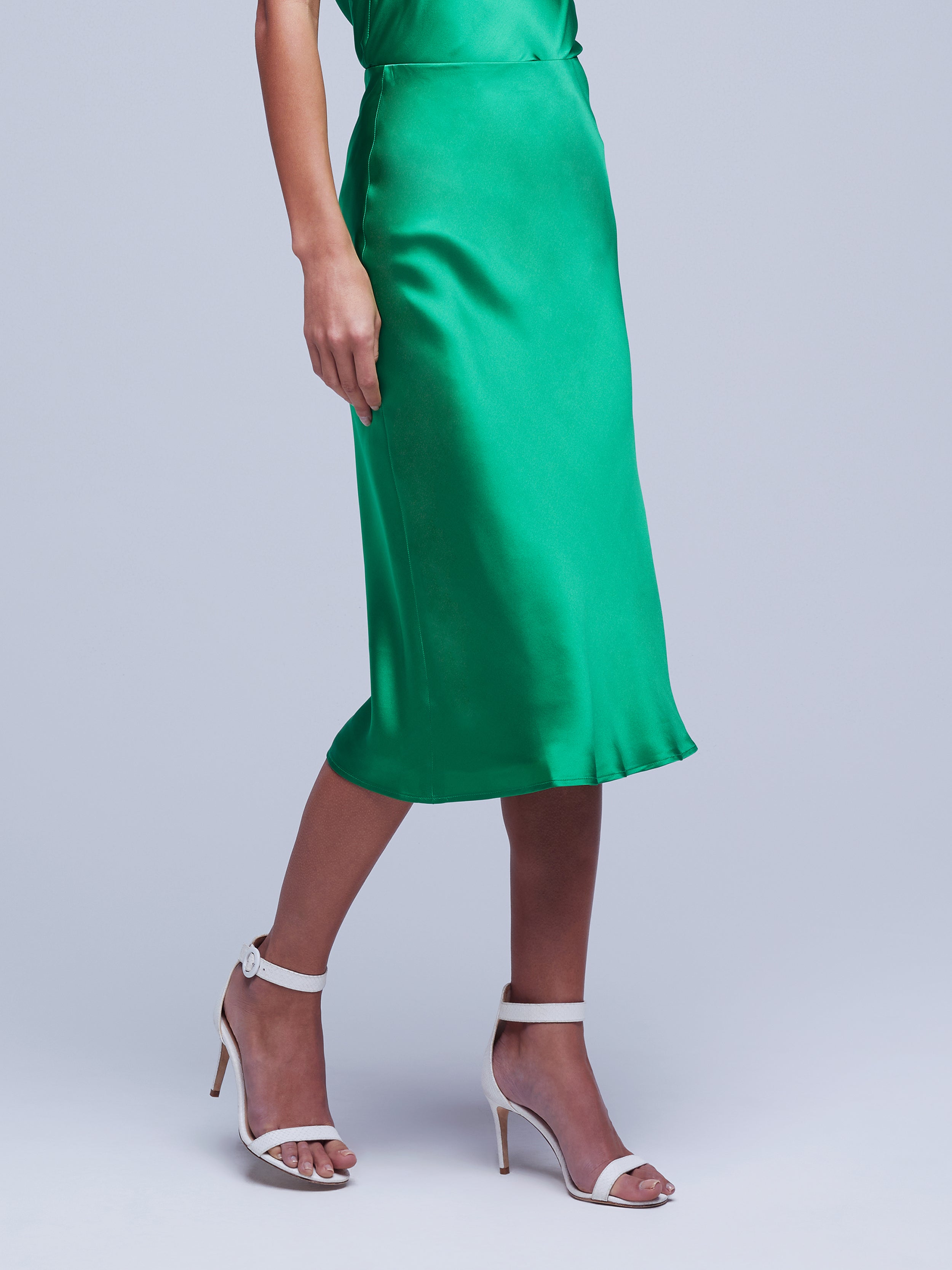 L'AGENCE Perin Skirt In Grass Green