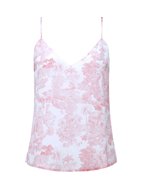 L'AGENCE Jane Camisole Tank in Rose Tan Multi Tropical Toile