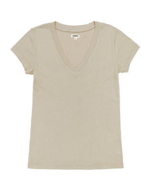 Becca Cotton V-Neck Tee tee shirt L'AGENCE   