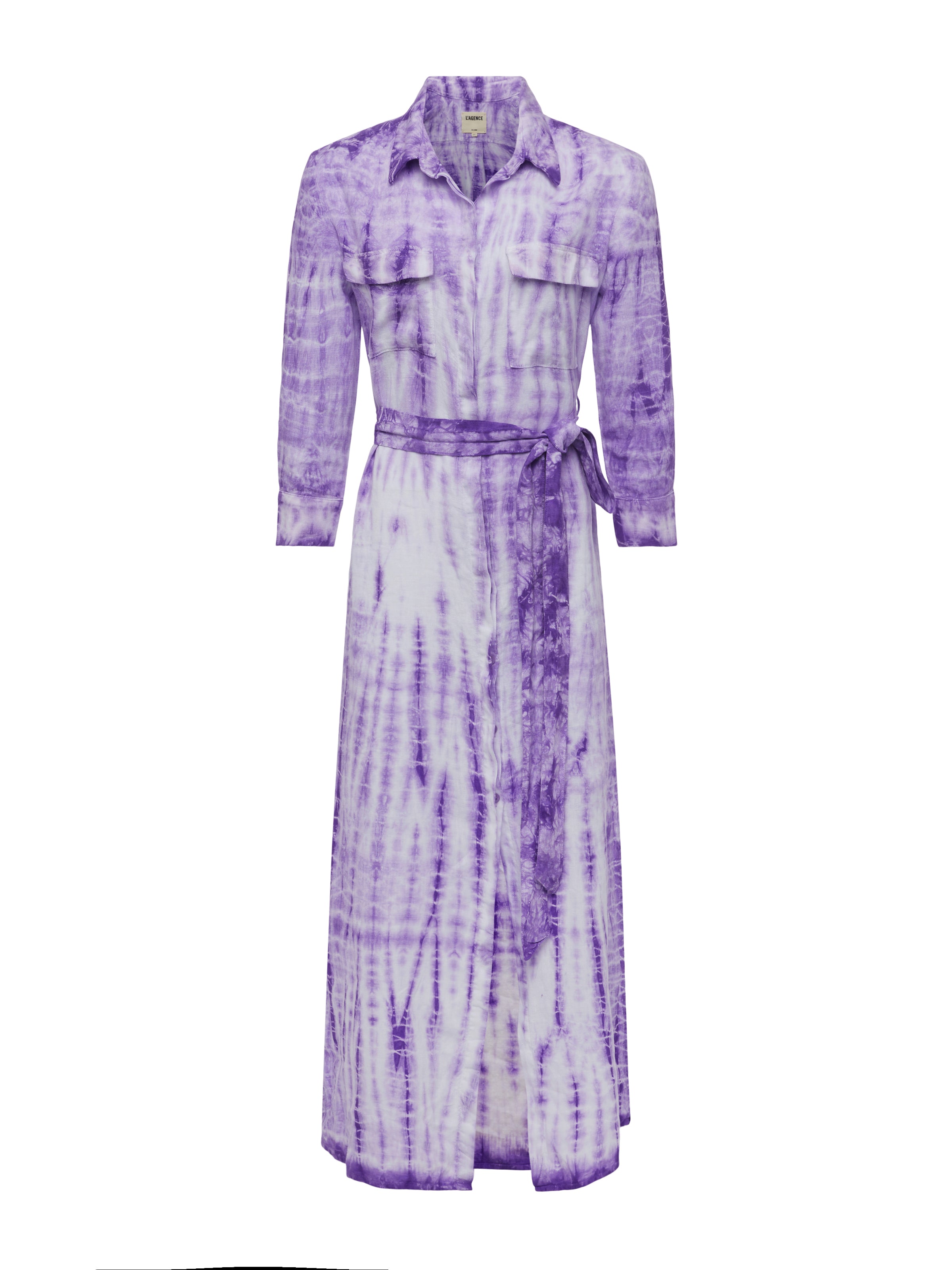 L'AGENCE Cameron Linen Shirt Dress in Orchid Bamboo