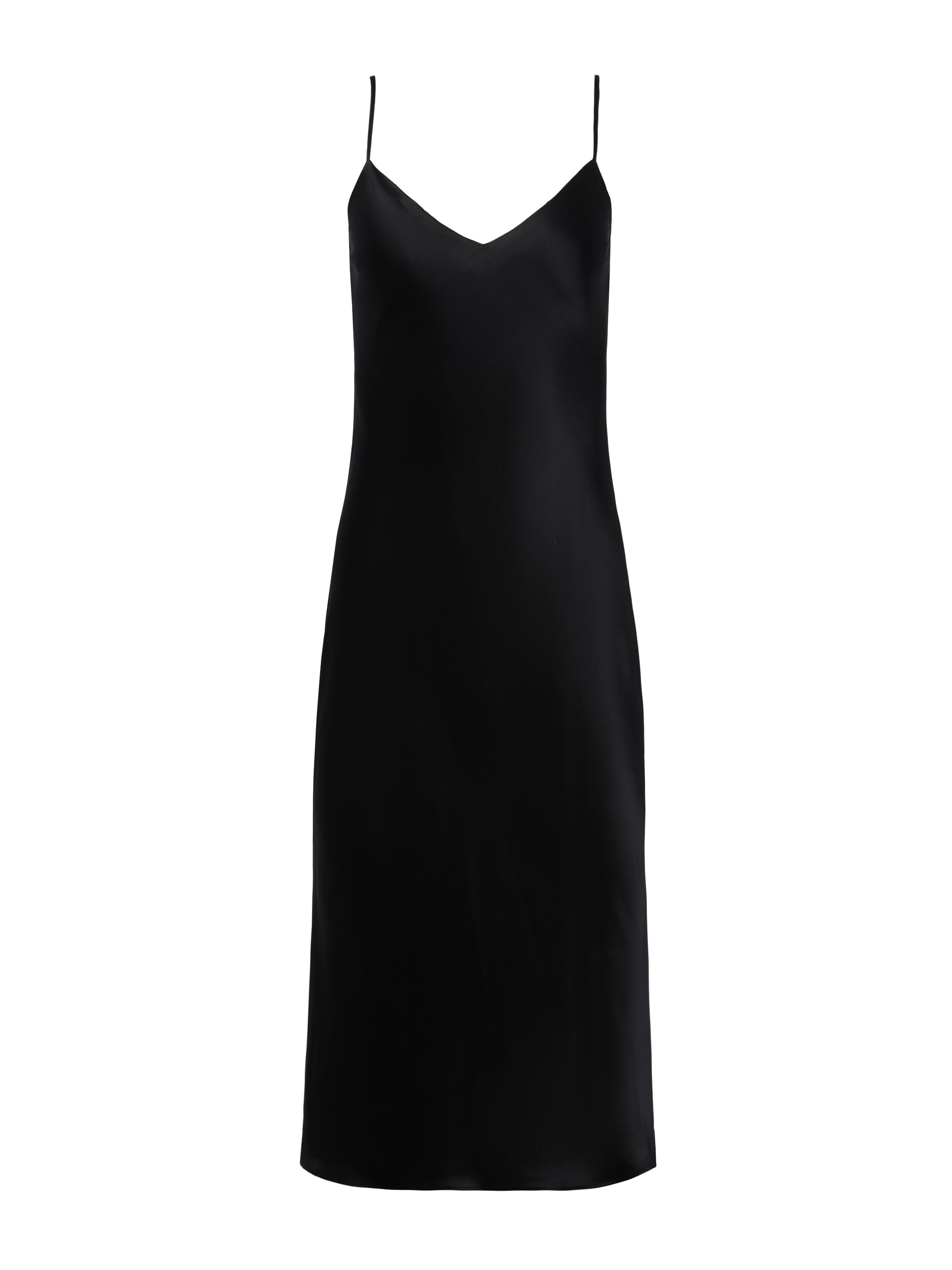 L'AGENCE Jodie Silk Slip Dress In Black