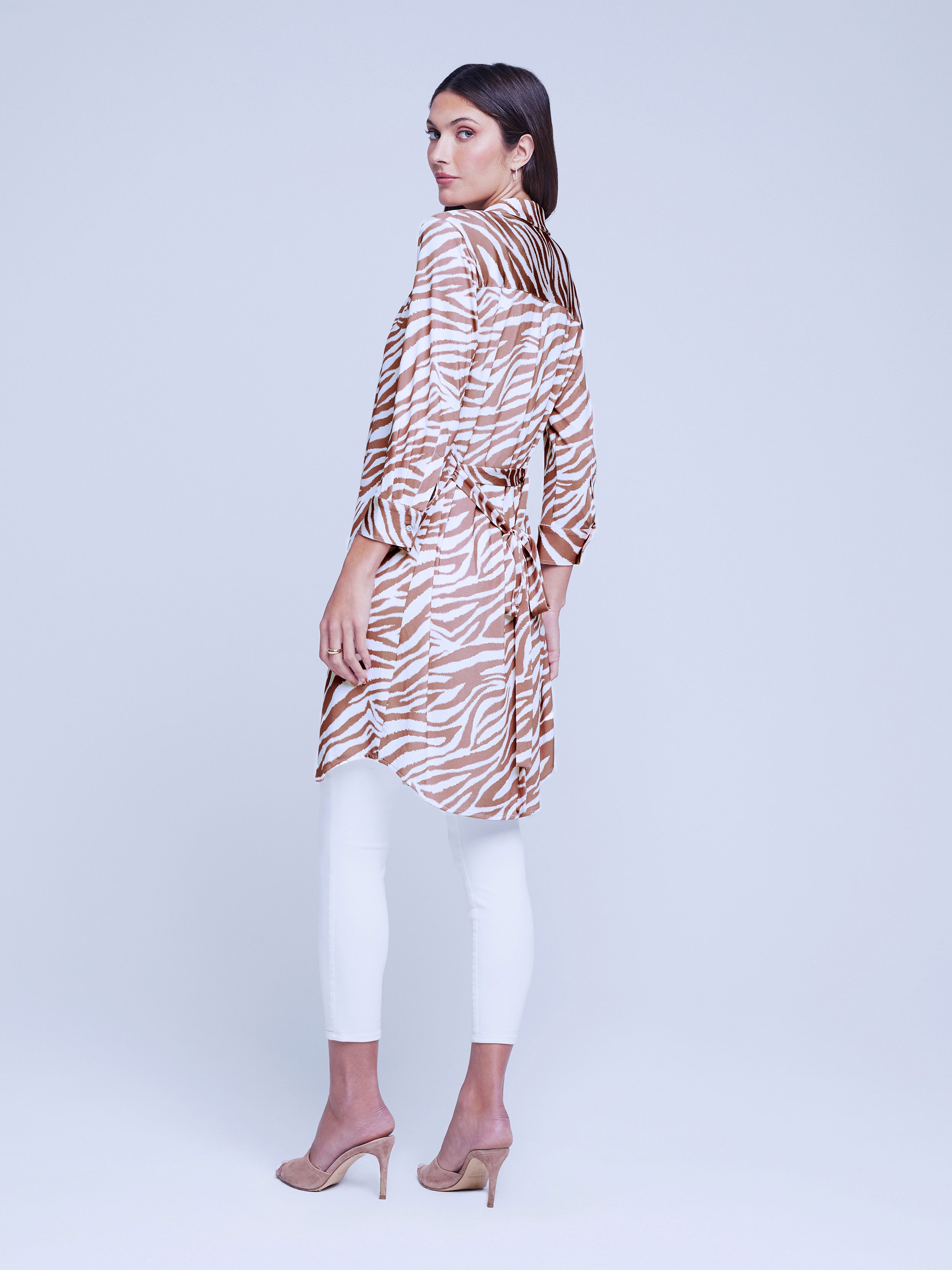 Zebra print midi deals shirt dress