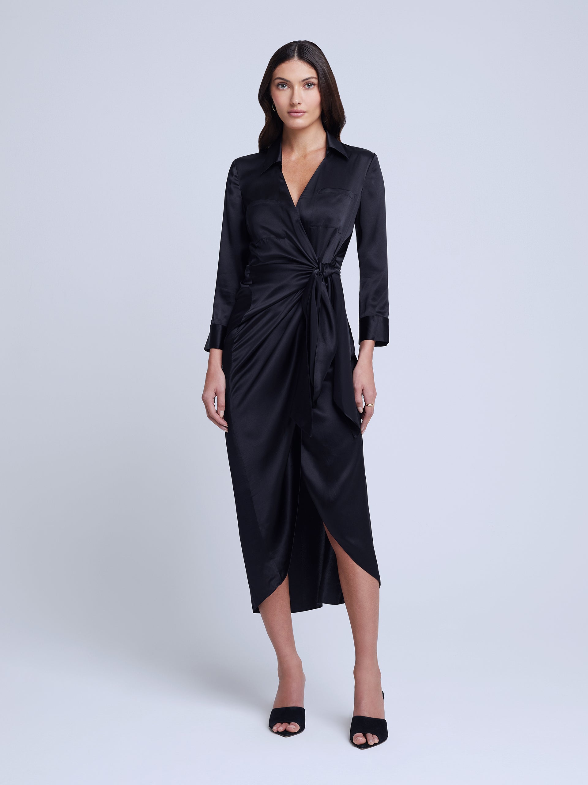 Kadi Silk Wrap Dress dress L'AGENCE Sale   