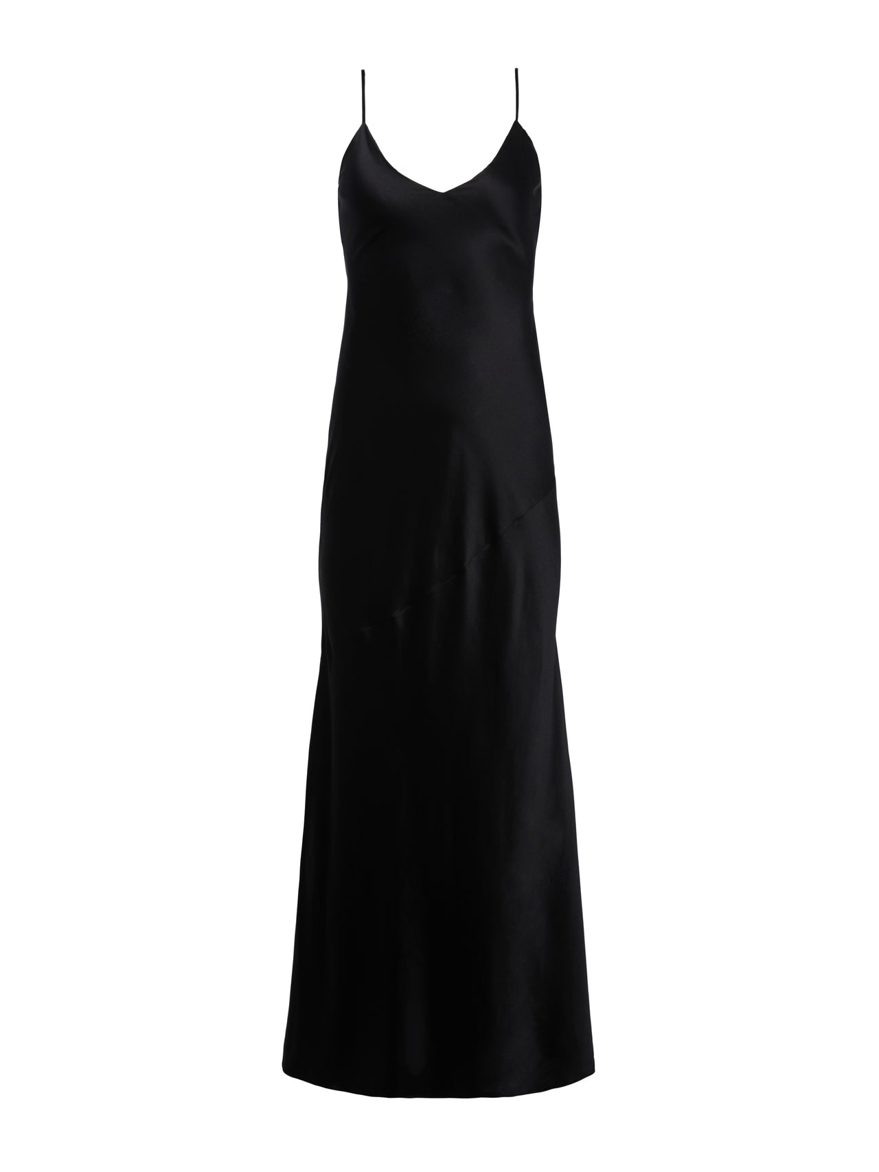 L'AGENCE Serita Silk Slip Dress In Black