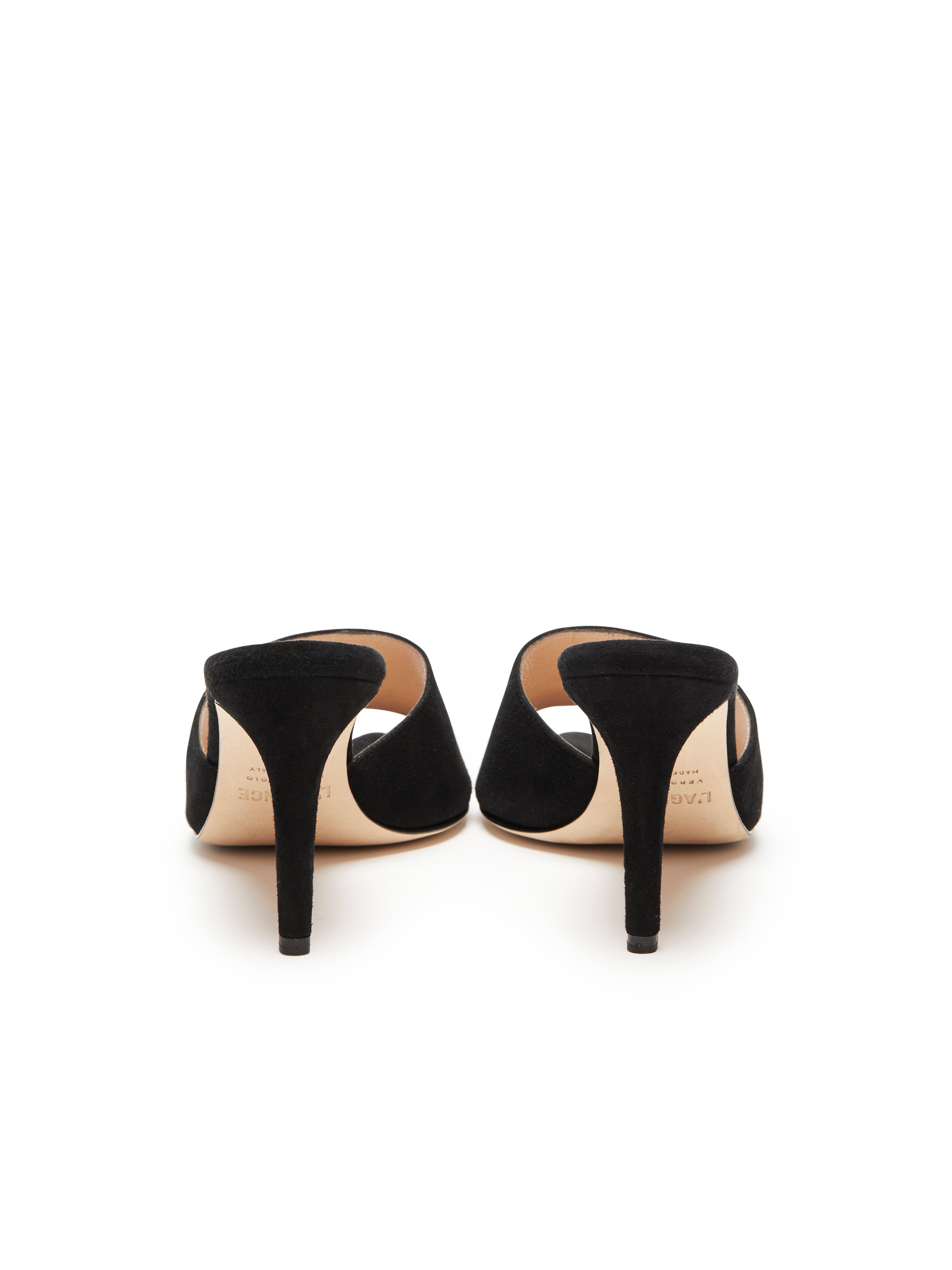 Black mule shop heels open toe